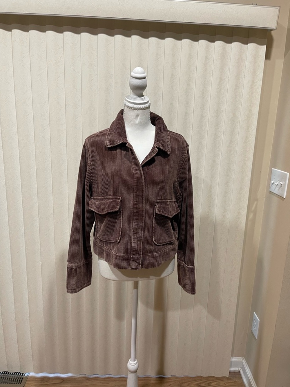 Stoosh Chocolate Brown Corduroy Jean Jacket